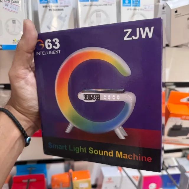 Caixa de Som Bluetooth com LED, Relógio e Alarme