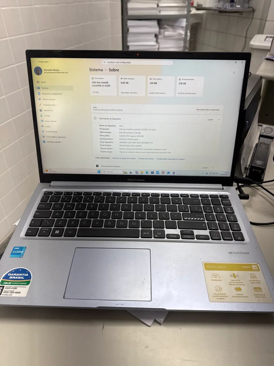 Asus vivobook seminovo 