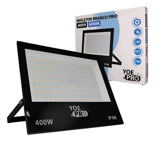 Refletor led  Yoe Pro 400w ip66 luz branca / branco frio 6500k