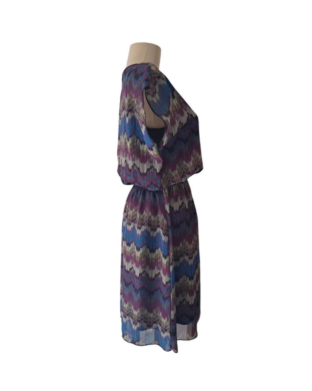 Vestido Espresso M - Estampa Chevron - Com Forro - Foto 5