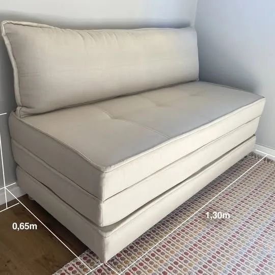 Estofado 3 em 1: Puff + Sofa + Cama de Casal - Foto 2