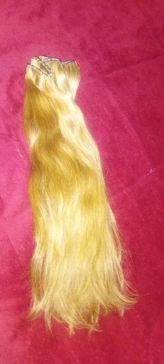 Cabelo 100% humano morena iluminada 55cm. Indiano premium 200g 