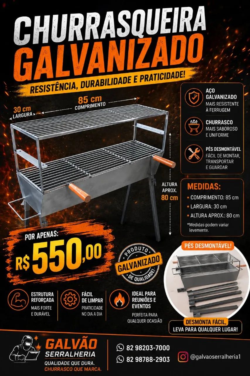 Churrasqueira ideal para churrasquinho 