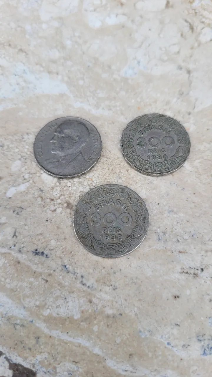 3 Moedas antigas 1938 Getúlio Vargas