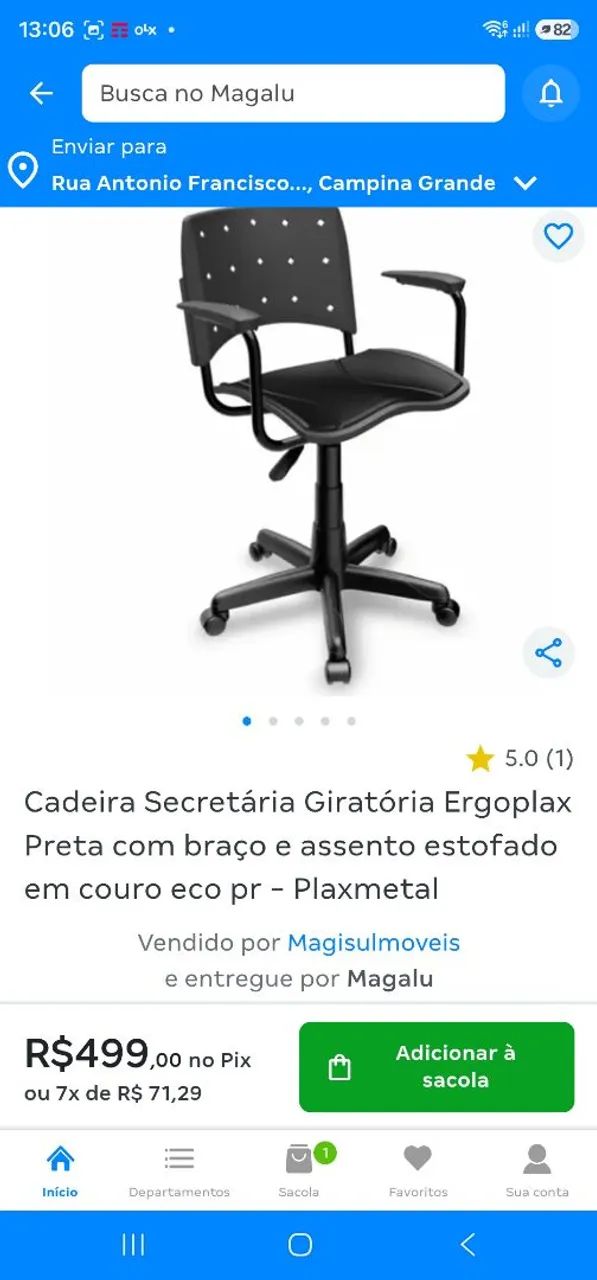 Cadeira para escritório  giratória  - Foto 5