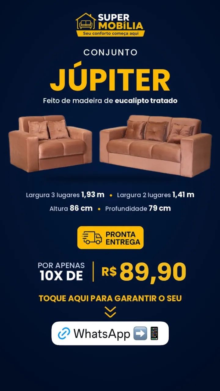 Sofá 2x3 lugares 