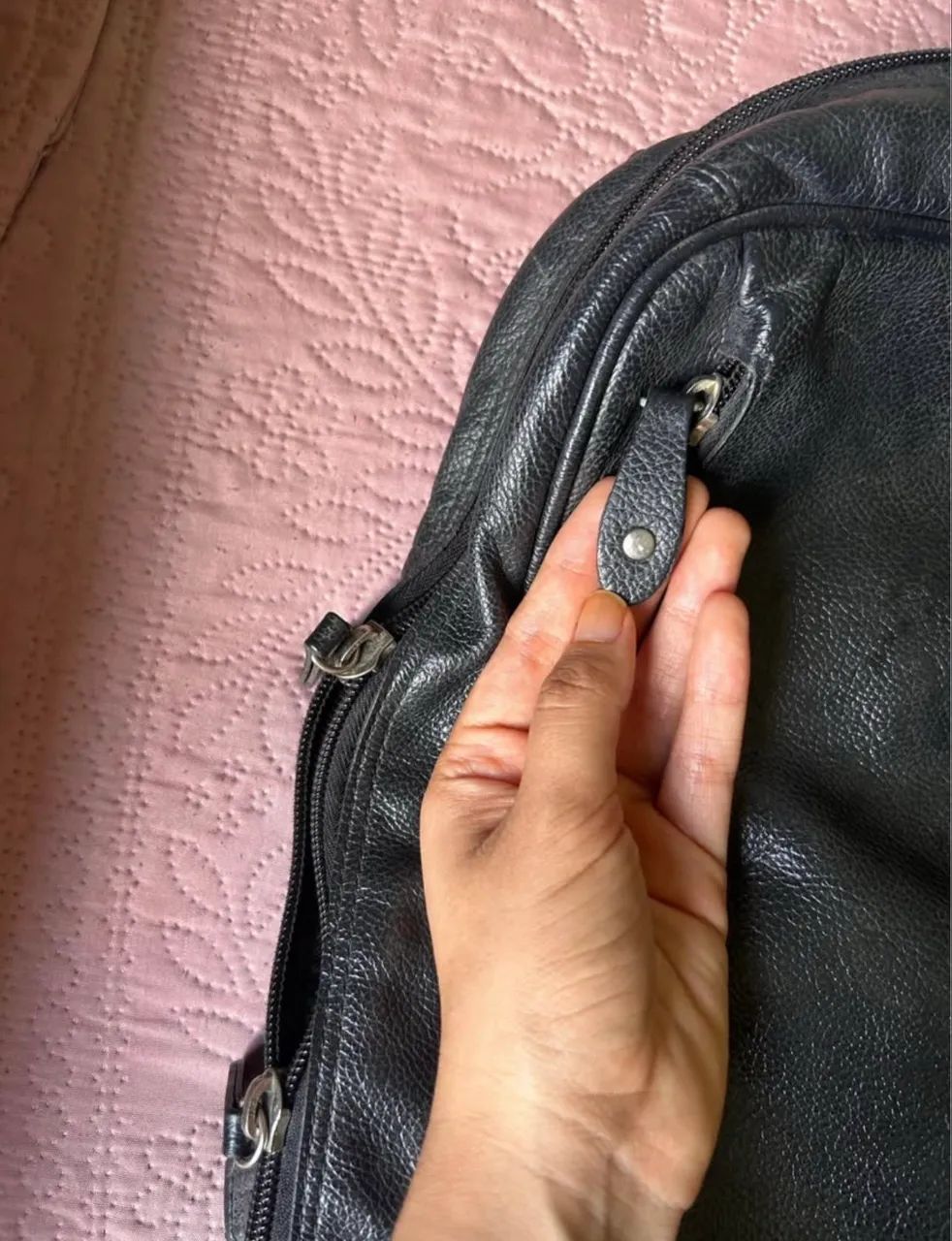 Mochila de couro executiva Charles preto  - Foto 3