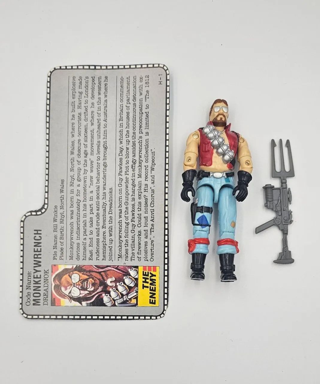 GI Joe Cobra Dreadnok Monkeywrench 1986 com Filecard