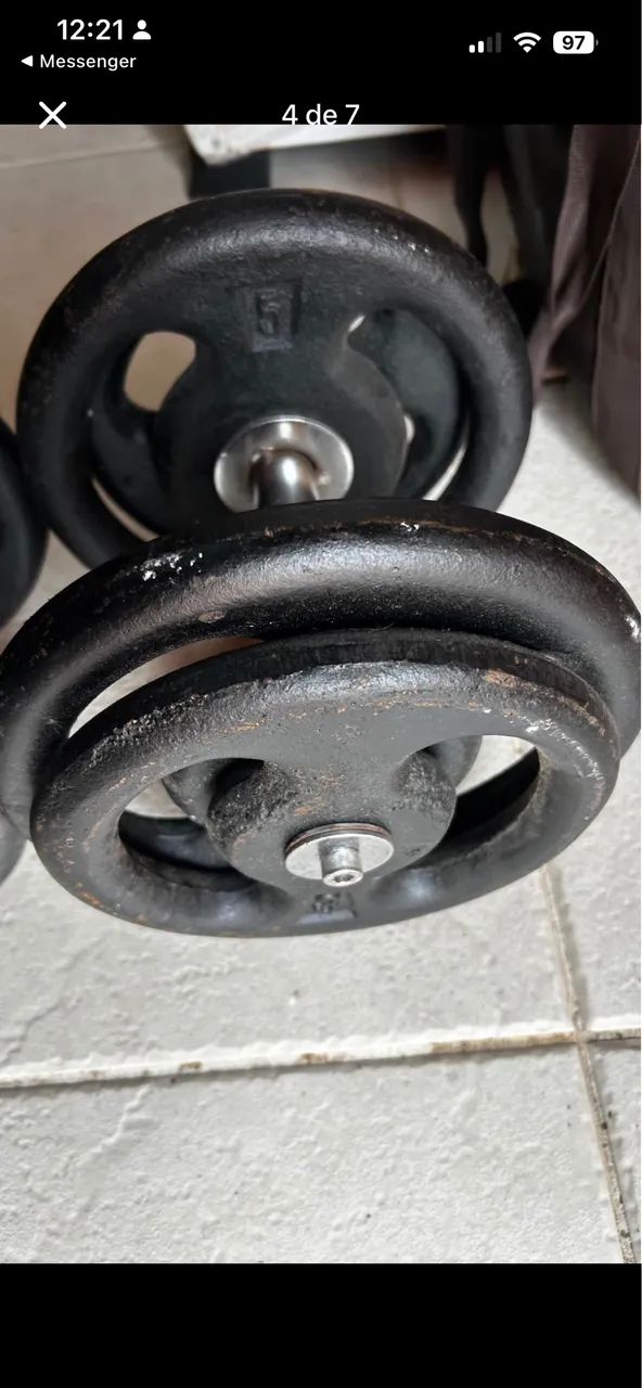 Kit de barra e anilha musculação  - Foto 3