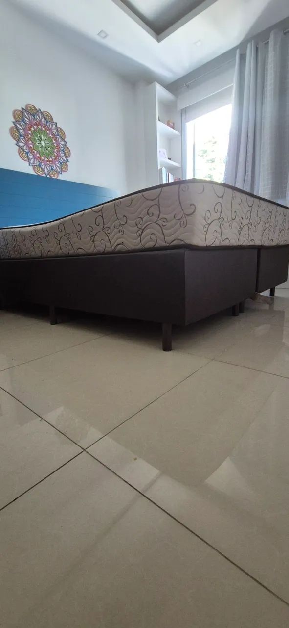 Cama Queen (Base + Colchão) Ortobom - Foto 5