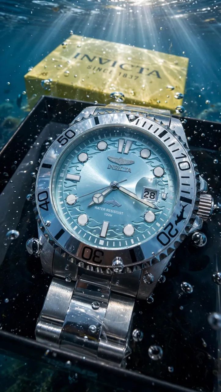 Relógio invicta diver azul turquesa - Foto 3