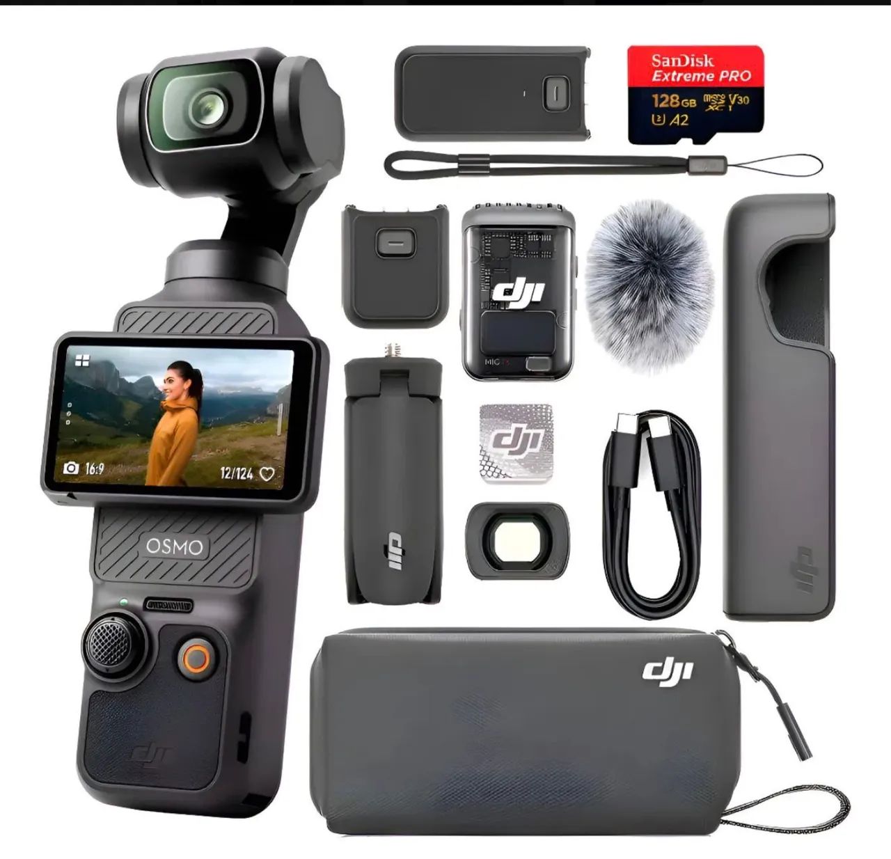 DJI POCKET 3 COMBO + ACESSÓRIOS = SEM USO  - Foto 4