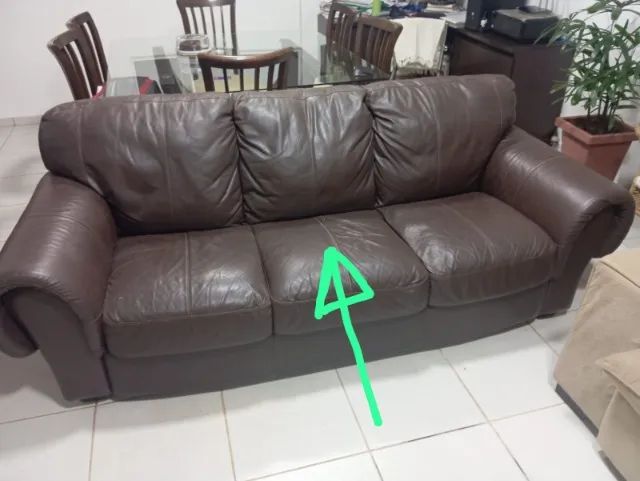 Sofar 3 lugares em couro legitimo.    - Foto 4