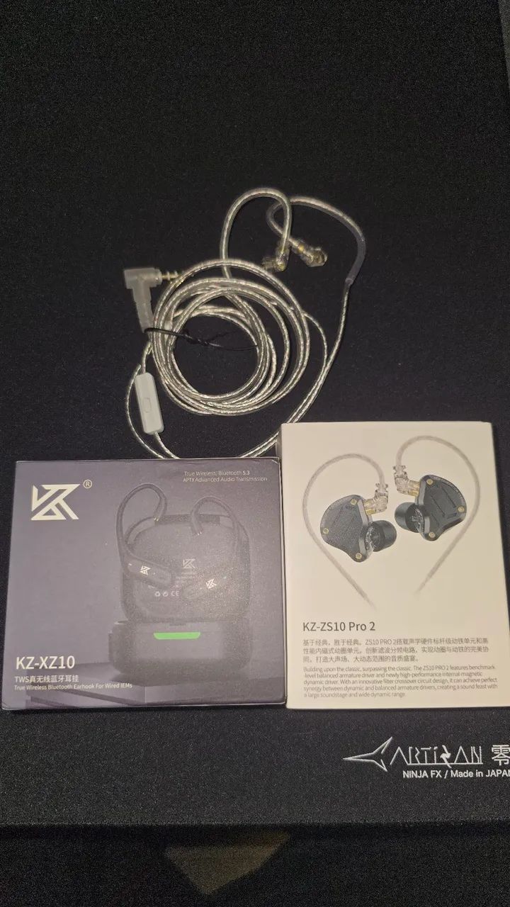 Fone Gamer Bluetooth KZ ZS10 Pro 2 + Adaptador Sem Fio AZ10 - Novo - Foto 6