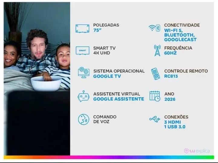 Tv 75 polegadas TCL 2026, um mês de uso com.nots e garantia de um ano do fabricante  - Foto 2