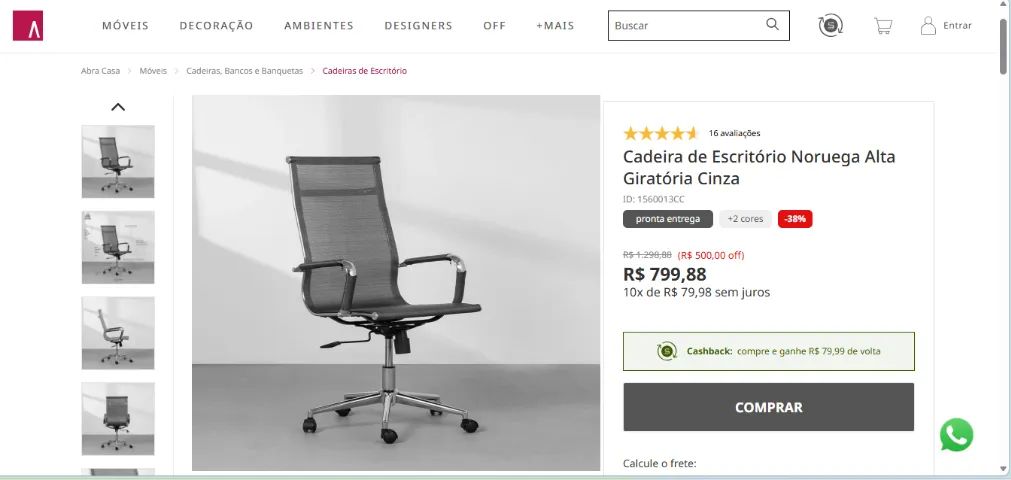Cadeira de escritório Abra - Foto 5