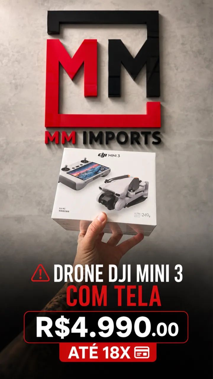 Drone djI mini 3 com tela Novo 1 ano garantia 