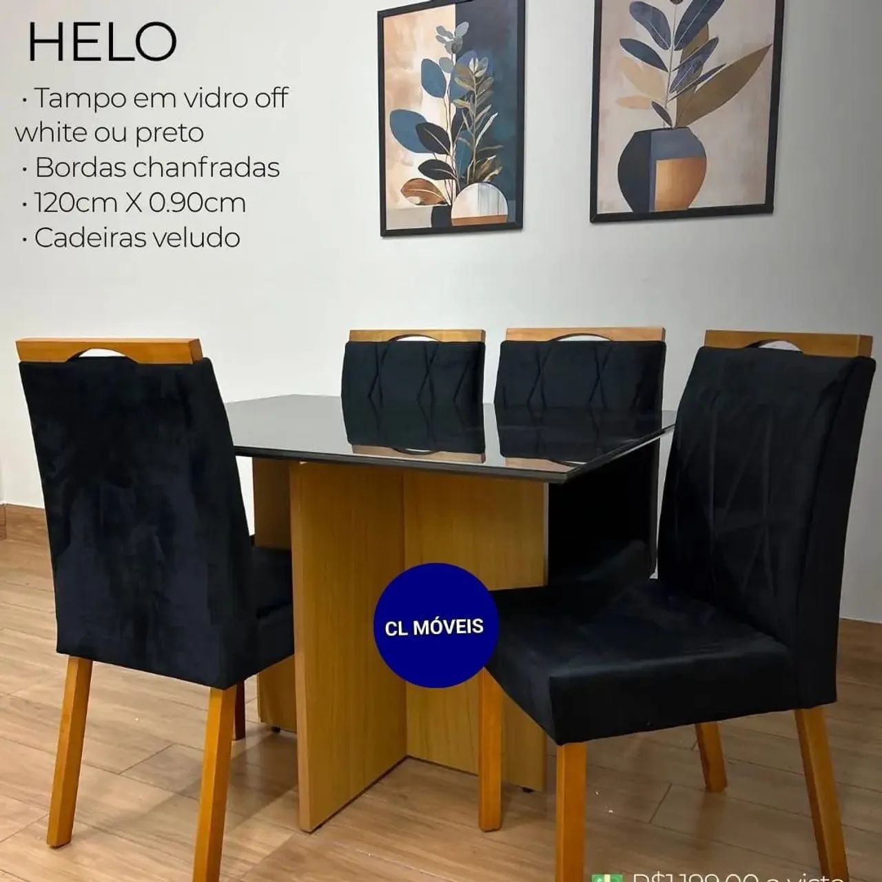 Mesa 120x80 com 4 cadeiras 