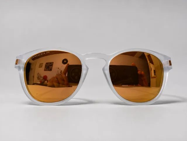Óculos de Sol Oakley Latch Matte Clear W/ Prizm Rose Gold Polarized - Foto 3