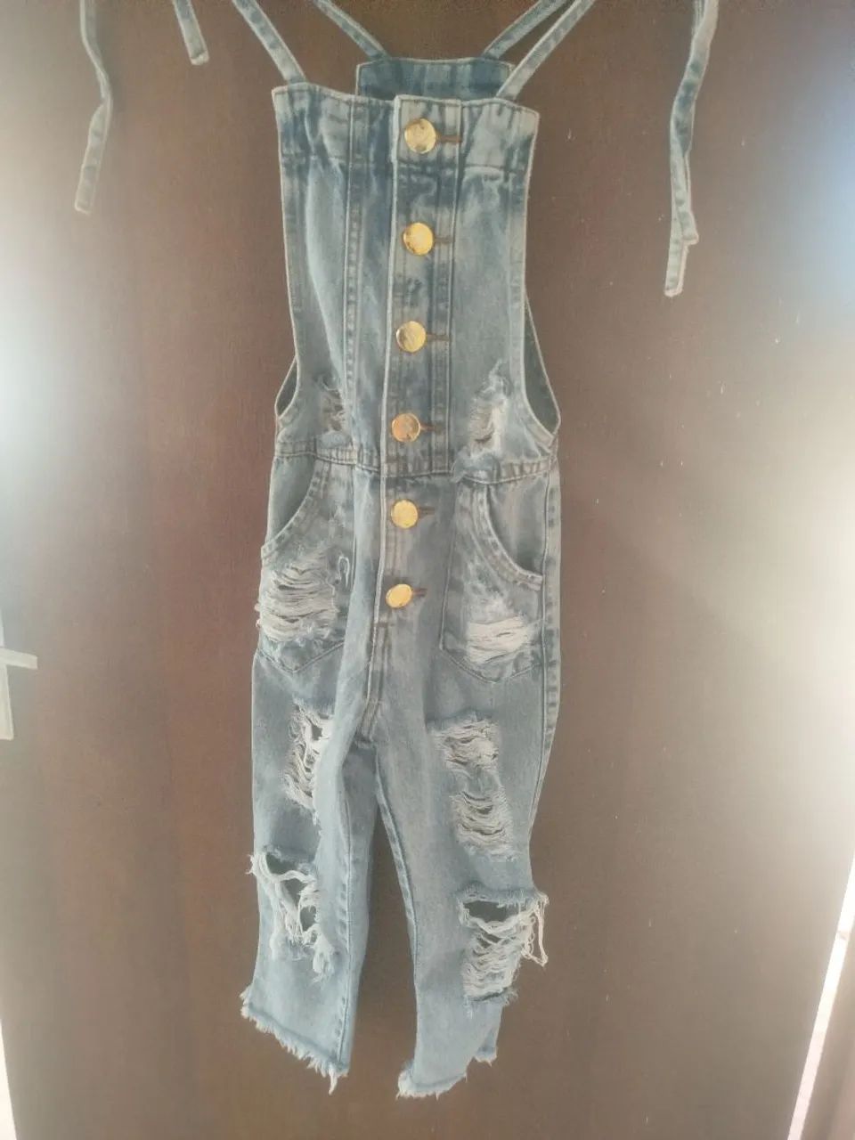 Macacão jeans infantil T07  - Foto 3