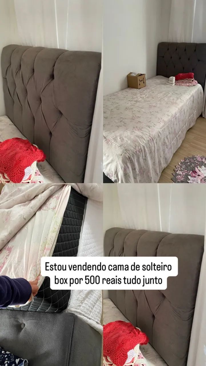 Cama de solteiro box  cabiceira junto