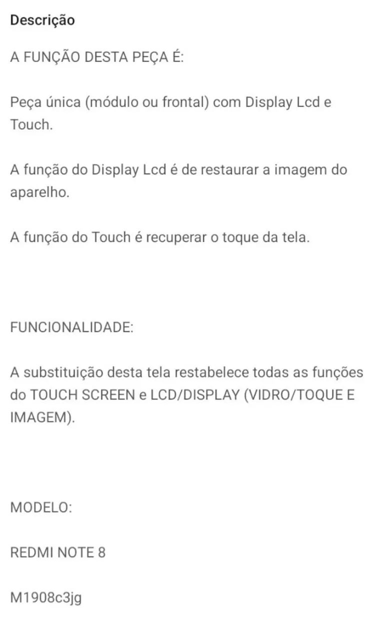 Tela Display Touch Frontal Lcd Xiaomi Redmi<br>Note 8 M1908c3jg Com Aro E Sem Aro- - Foto 3