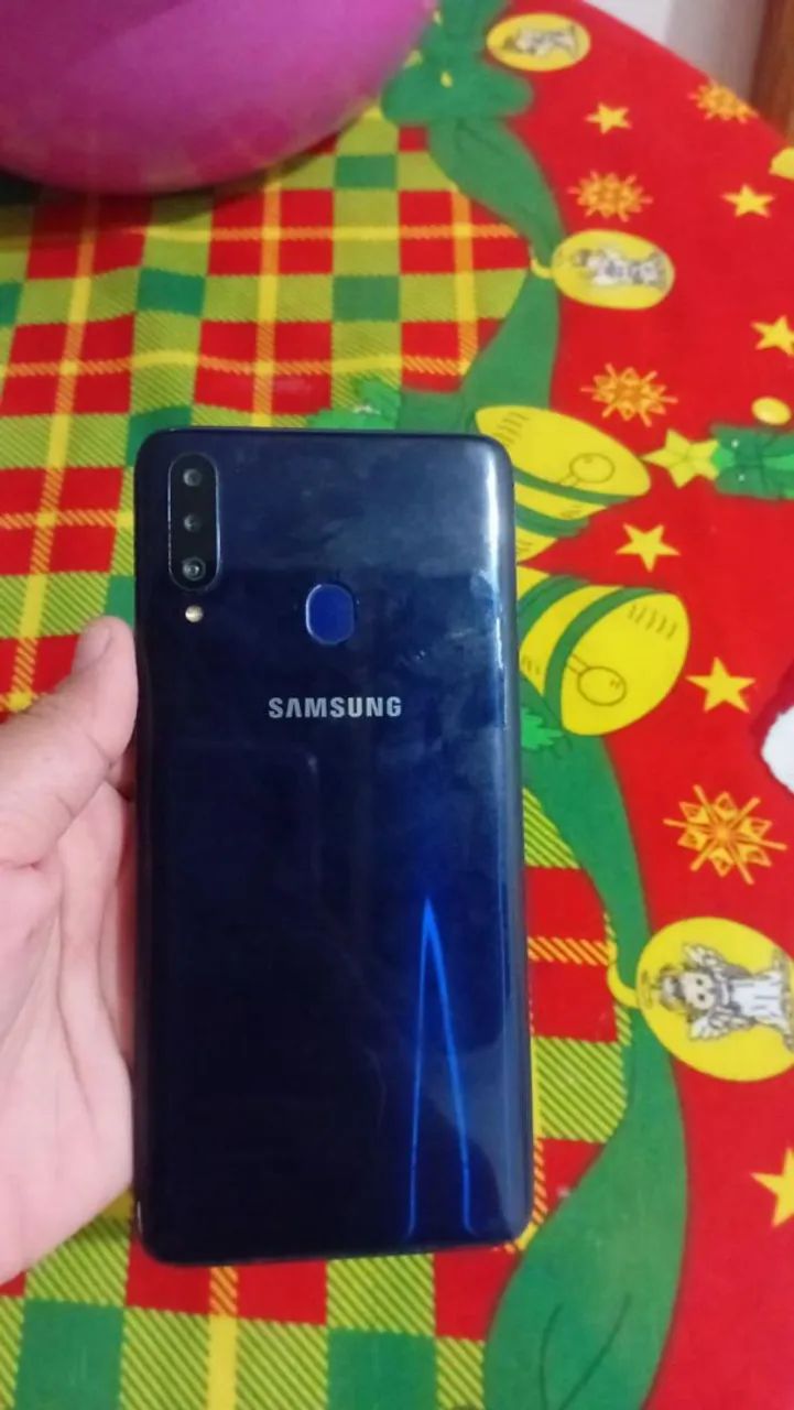 Vende-se celular smartphone Samsung Galaxy A20s 32GB azul - Foto 2