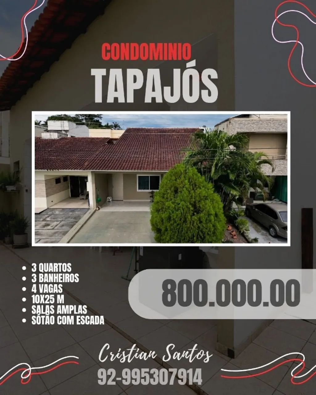 CASA CONDOMÍNIO TAPÁJOS 800MIL 250M²