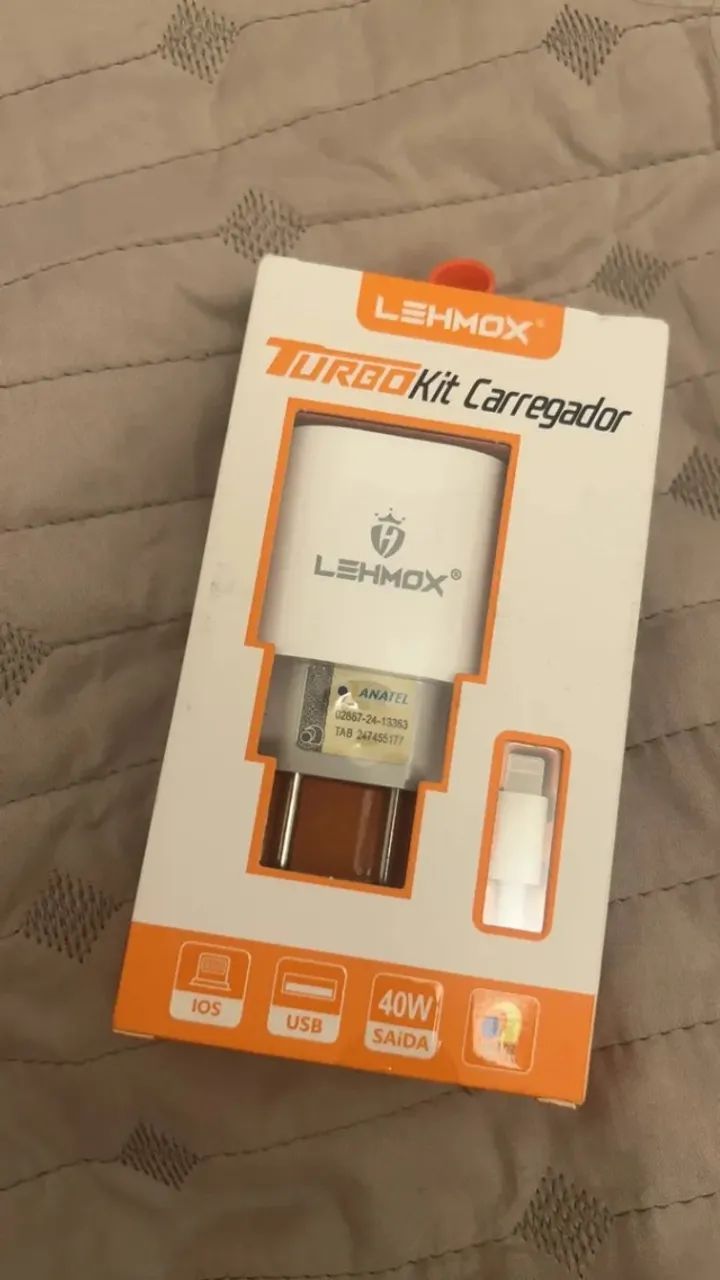 Carregador Turbo 40W USB-C + Cabo Lightning iPhone 8 ao 14 Pro Max