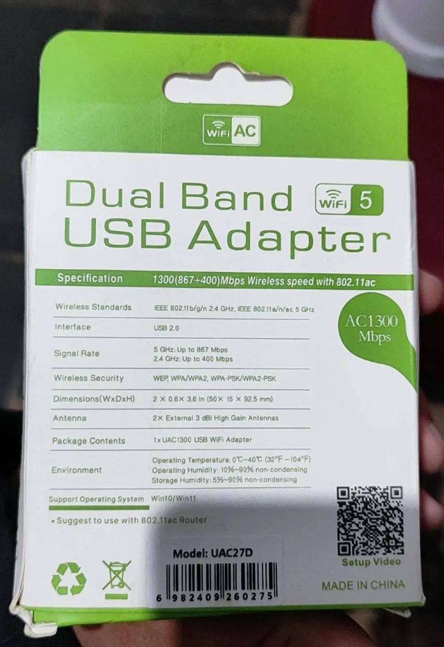 Adaptador Wi-Fi USB 3.0 Dual Band 1300Mbps - Foto 4