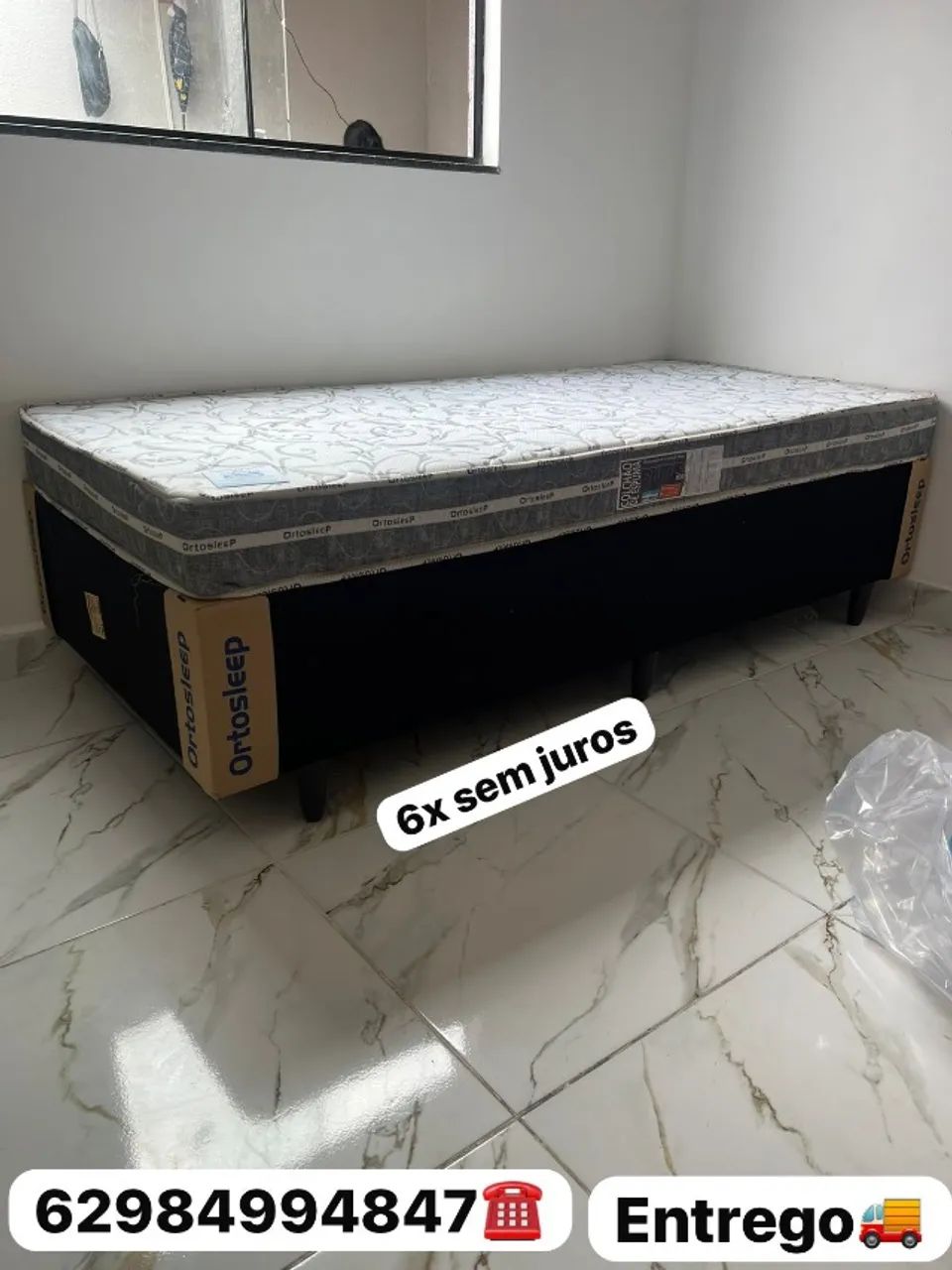 Cama box solteiro (colchão e base) 
