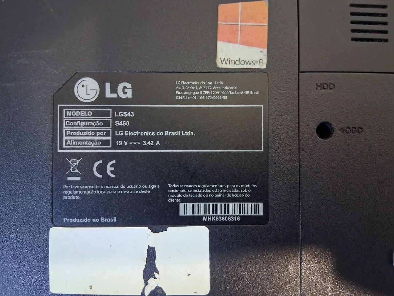 Notebook LG ( Obs: só funciona com o carregador conectado ) - Foto 4