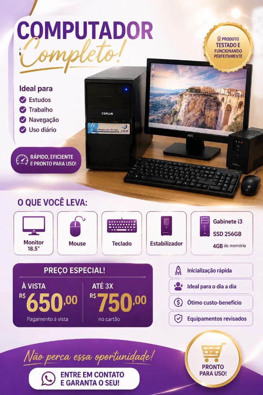 Venda de computador completo