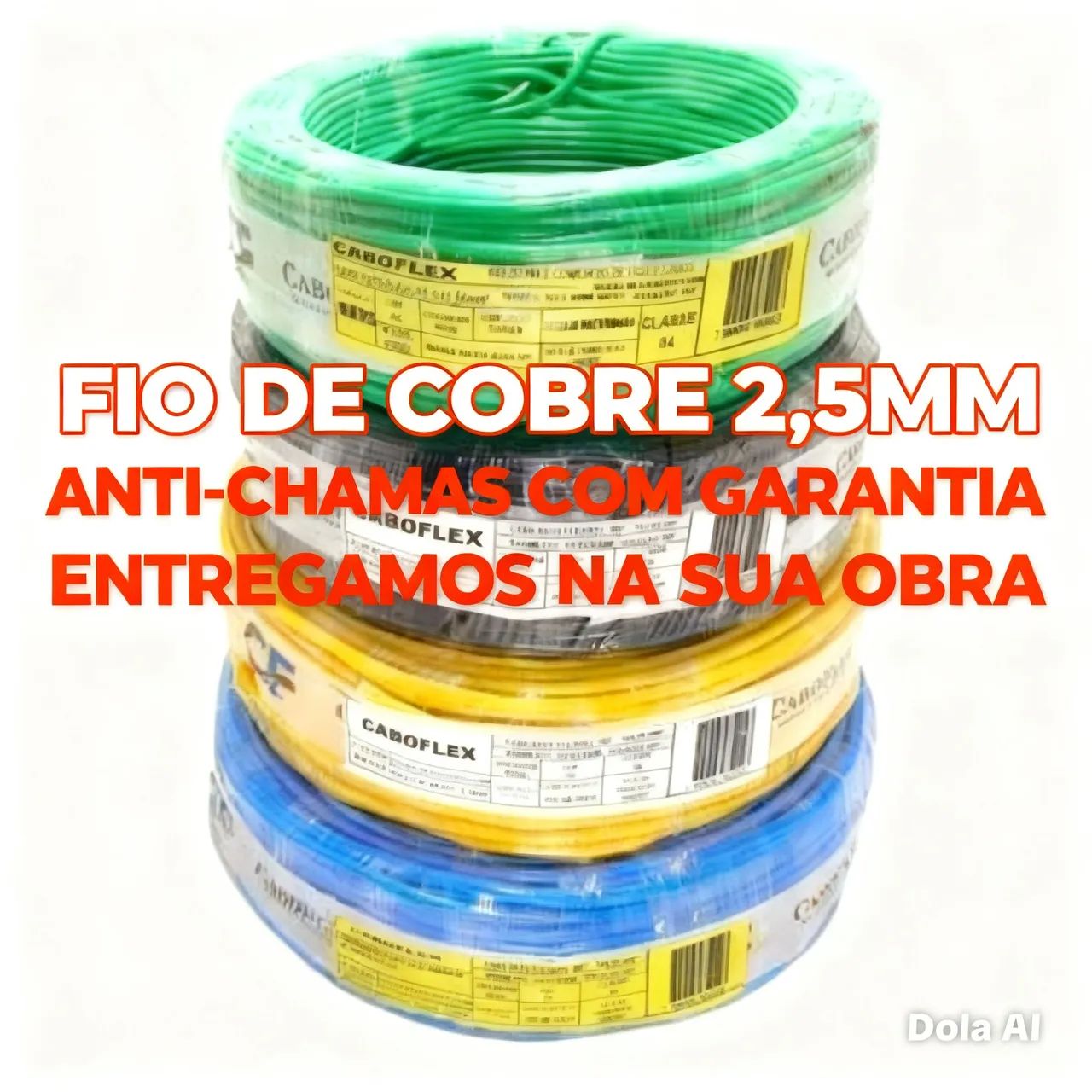 Fio de cobre 2,5mm rolo 100m anti-chamas - Foto 3