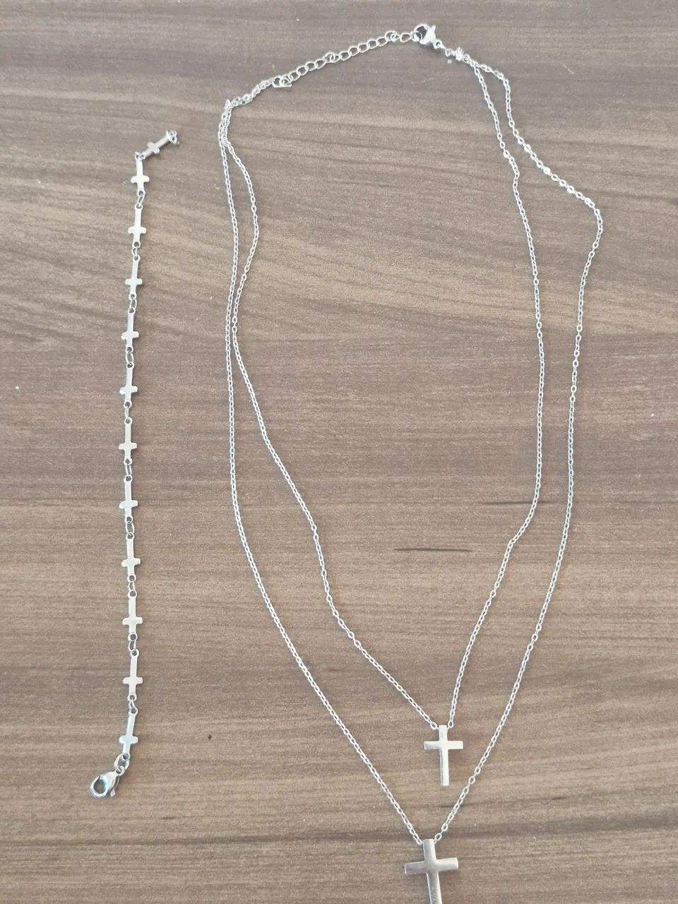 Pulseira e cordão duplo cristão  - Foto 5