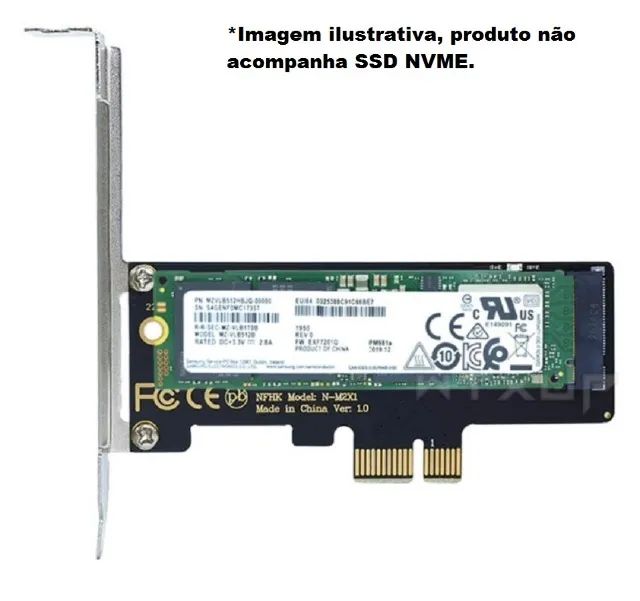 Adaptador de SSD M2 NVME Pci-Express x1 para Pcs e Desktops - Foto 2