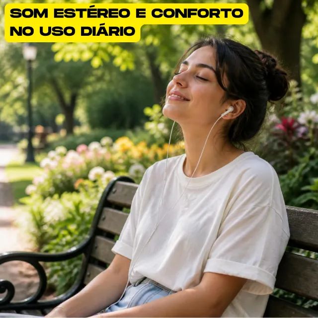 Fone de Ouvido P3 com Microfone PlugX 3,5mm Branco - Foto 4