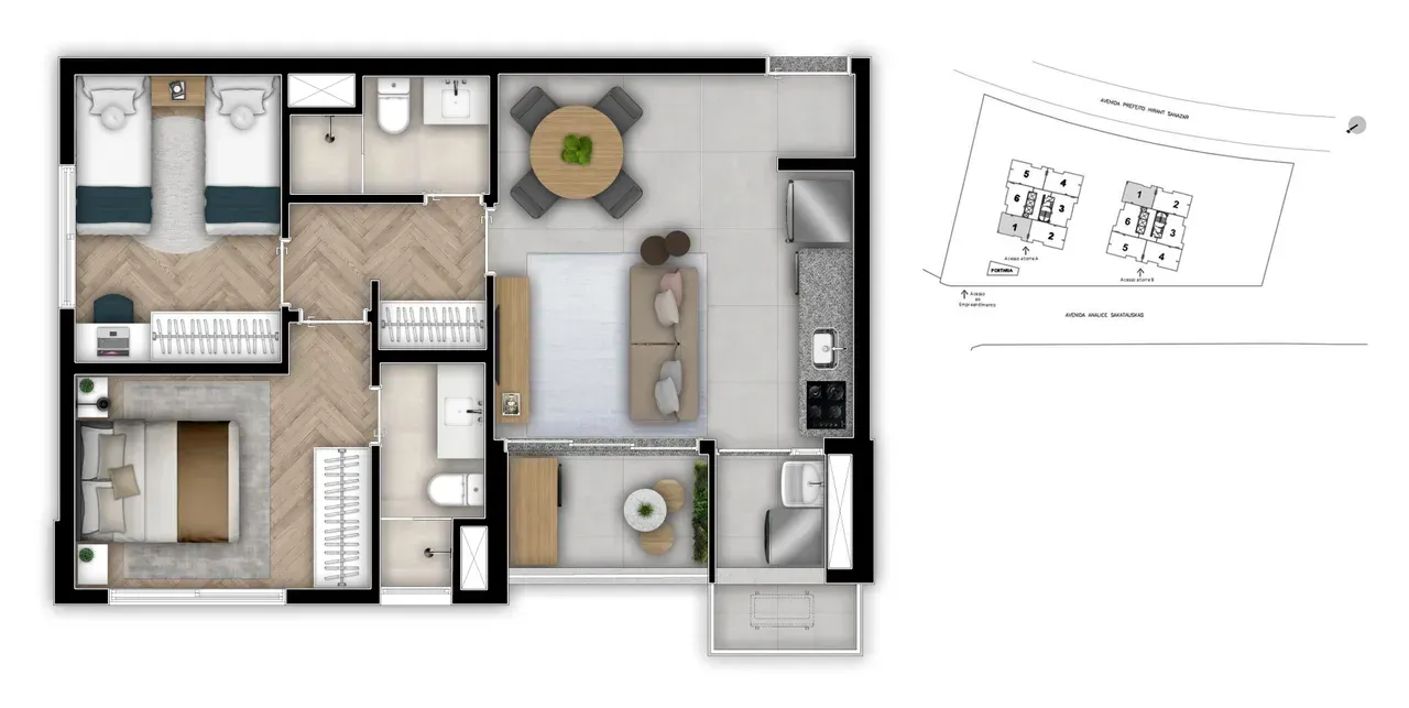 PLANTA 59m²