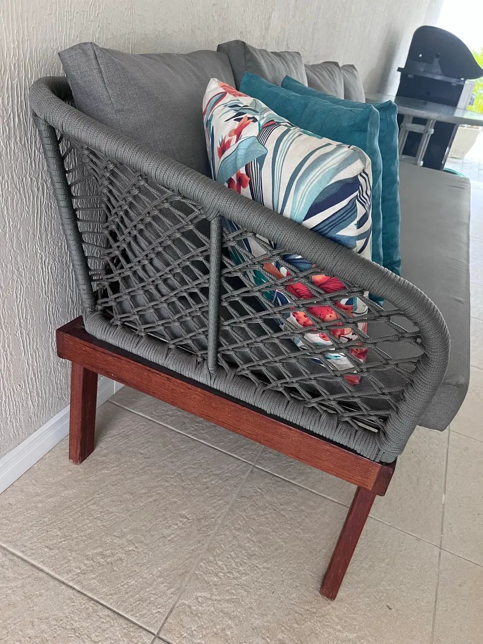 Sofá de Madeira e Corda Náutica Para Área Externa Primeira Linha - Foto 2