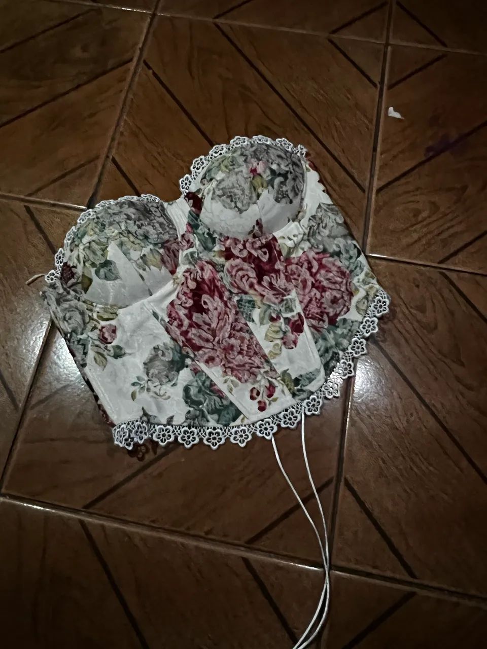 Corset Feminino Estampado Floral Tomara que Caia - Foto 2