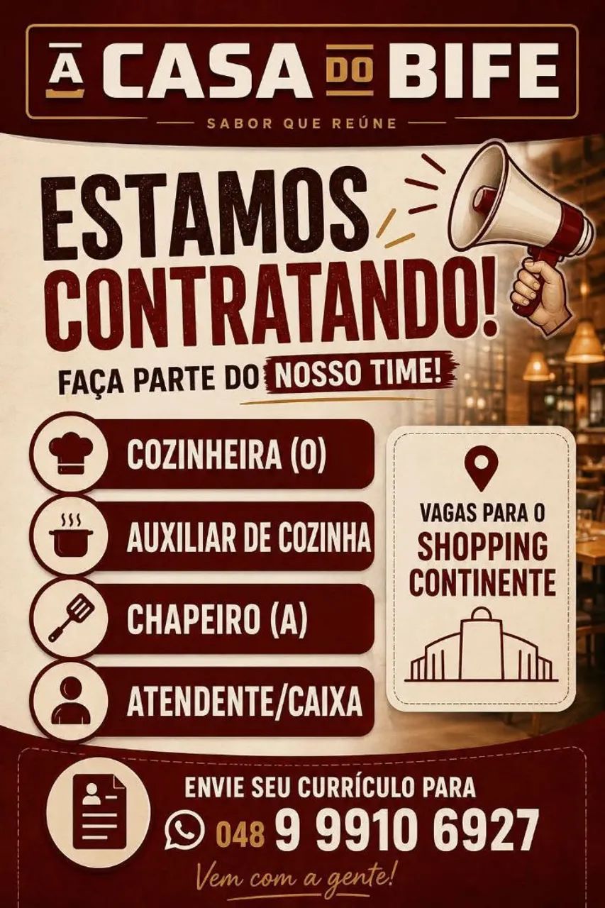 vaga de emprego atendente 