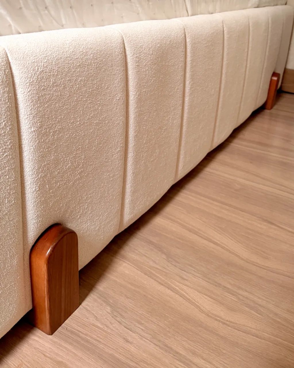 Cama de Casal Box + Cabeceira Boucle Off-White - Foto 3
