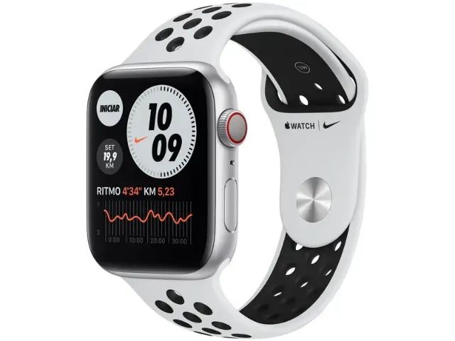 Apple Watch Nike Série 6 - 44mm, cor prata, com caixa e pulseira