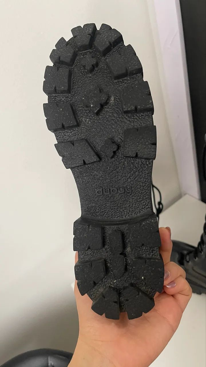 Bota coturno tratorada cano longo preta  - Foto 5
