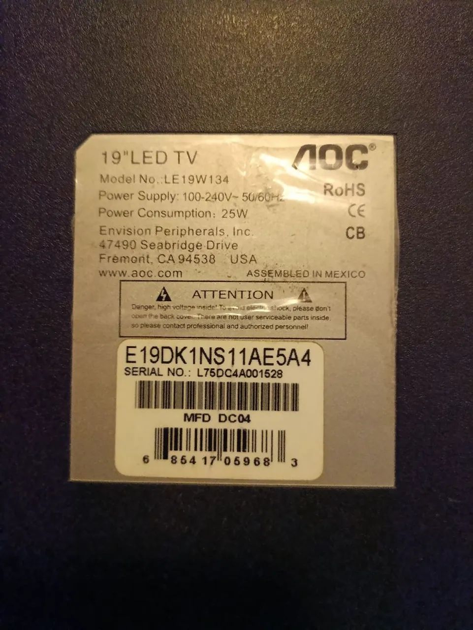 TV AOC LED 19? - Funcionando Perfeitamente - Foto 2