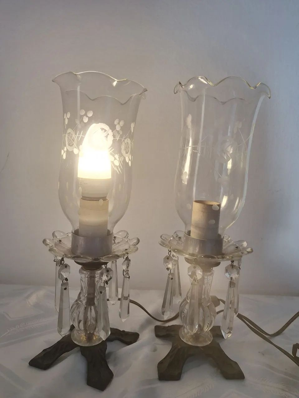 Abajur com bronze e cristal antiguidade  - Foto 4