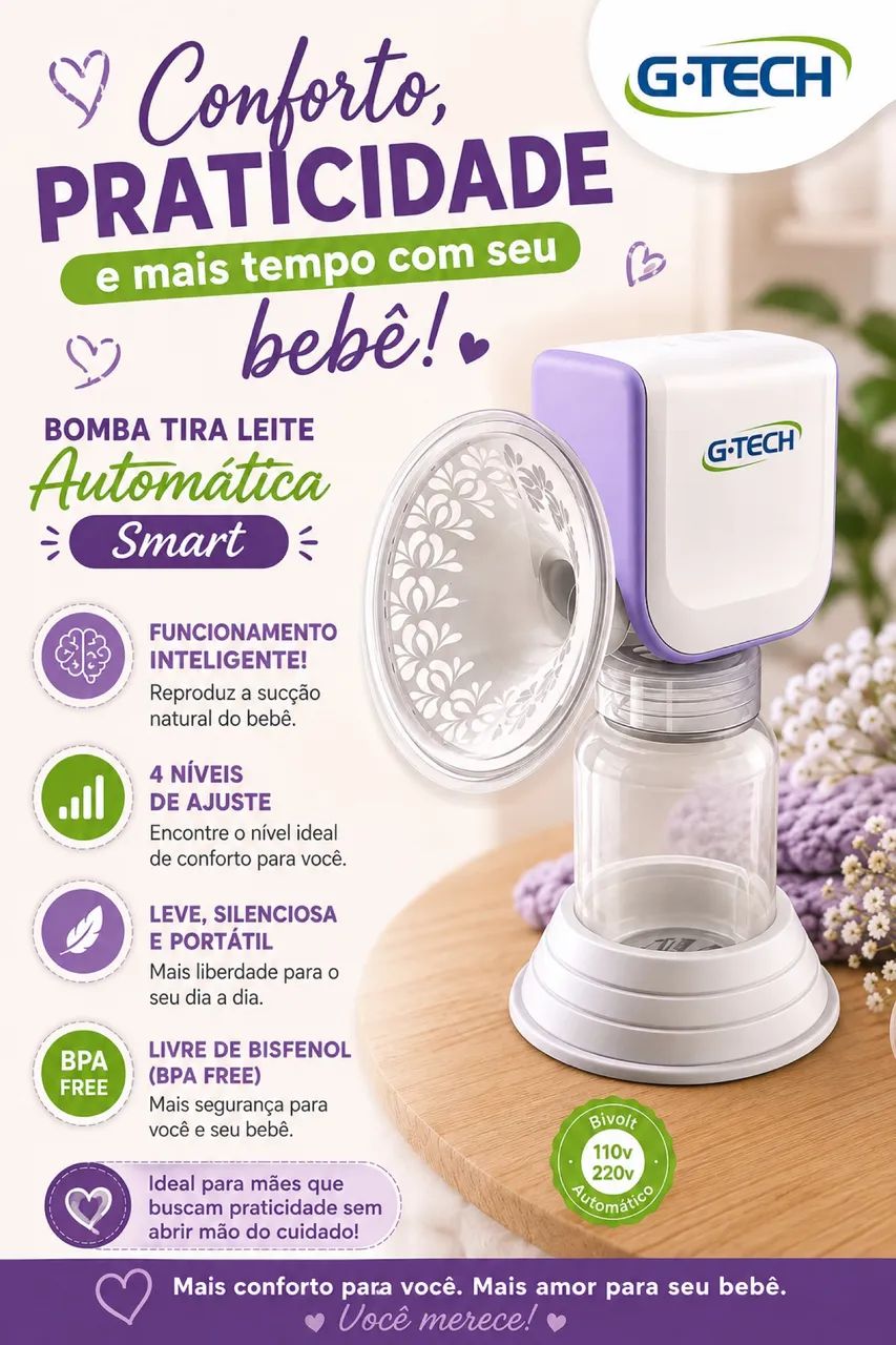 Bomba Tira Leite Automática G·TECH Smart
