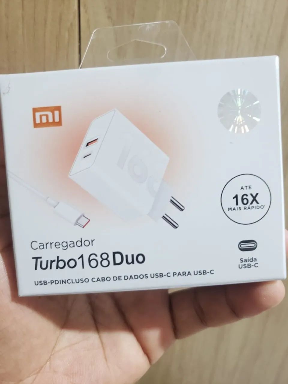Carregador Xiaomi Turbo Power Super Rápido 168w Tipo-C (NOVO)