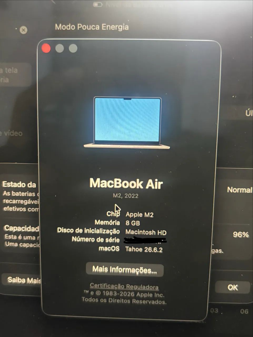 MacBook Air M2 8 GB / 256 GB em perfeito estado com Magic Mouse Apple  - Foto 4