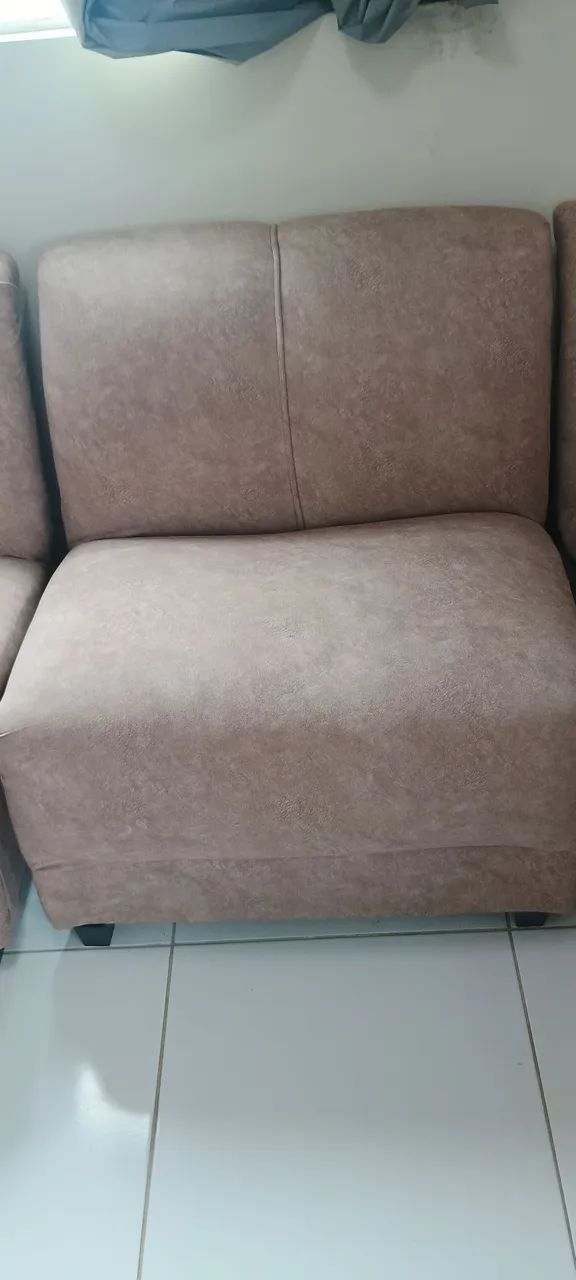 Sofá de canto modulado, 5 lugares em estado de novo  - Foto 4